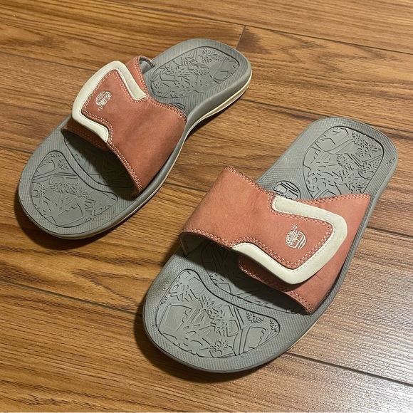 Timberland Active Slide Rose Pink Suede Leather Slip On Sandals 53323 Size 7.5 - Picture 12 of 12